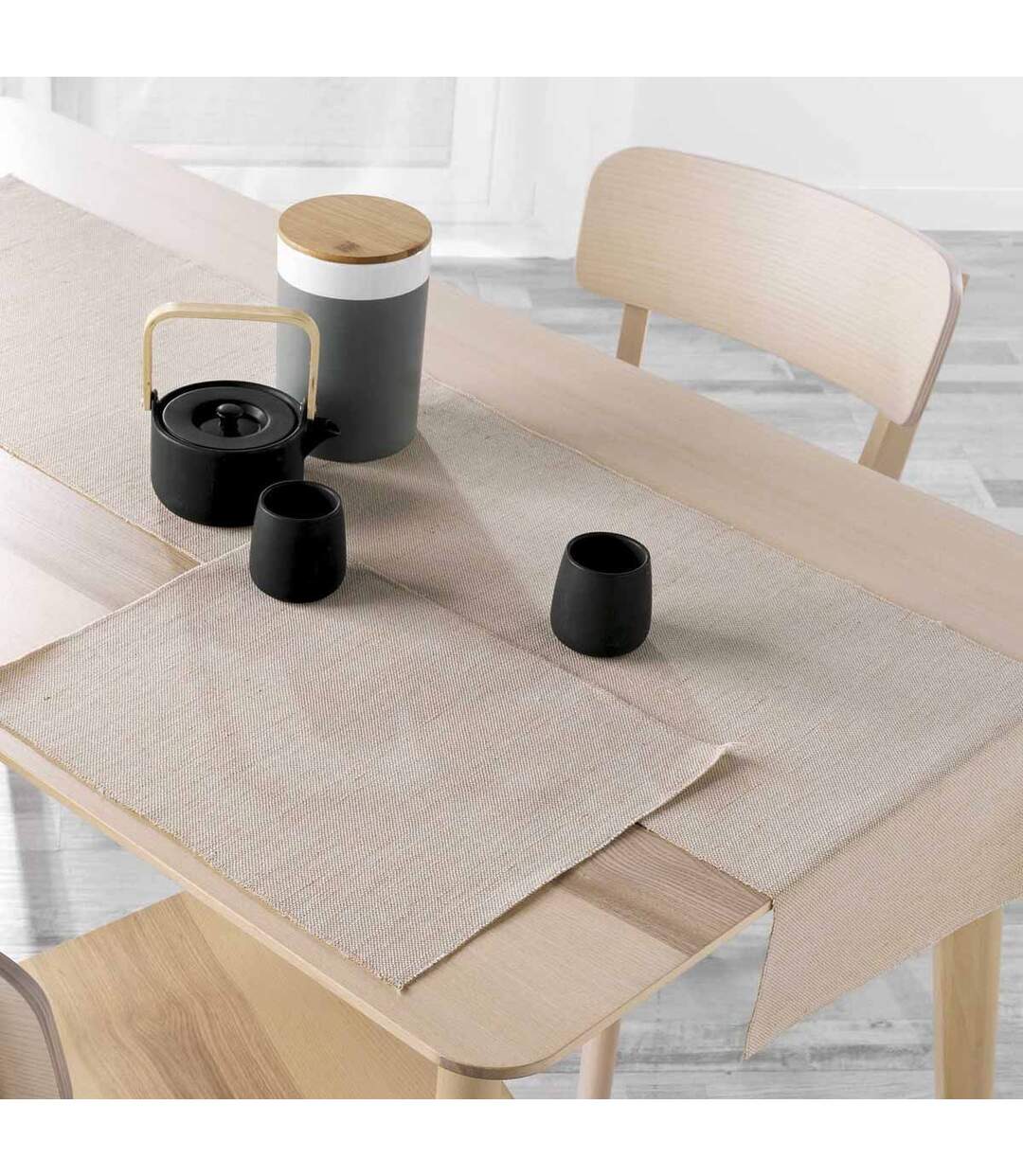 Lot de 2 Sets de Table en Jute Tessi 33x45cm Beige-2