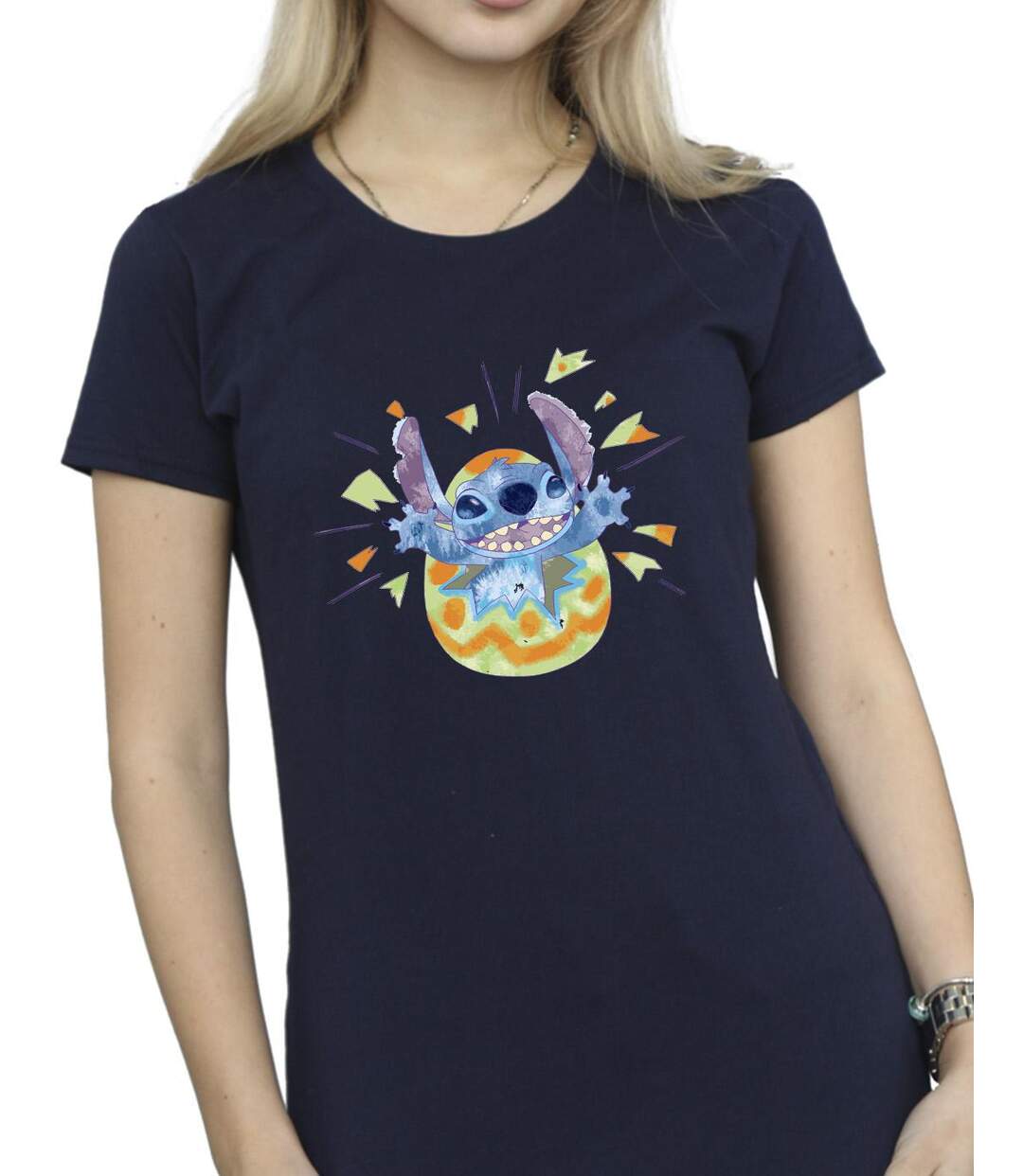 Disney T-shirt en coton Femme/Ladies Lilo & Stitch Cracking Egg (Bleu marine) - UTBI25924-3