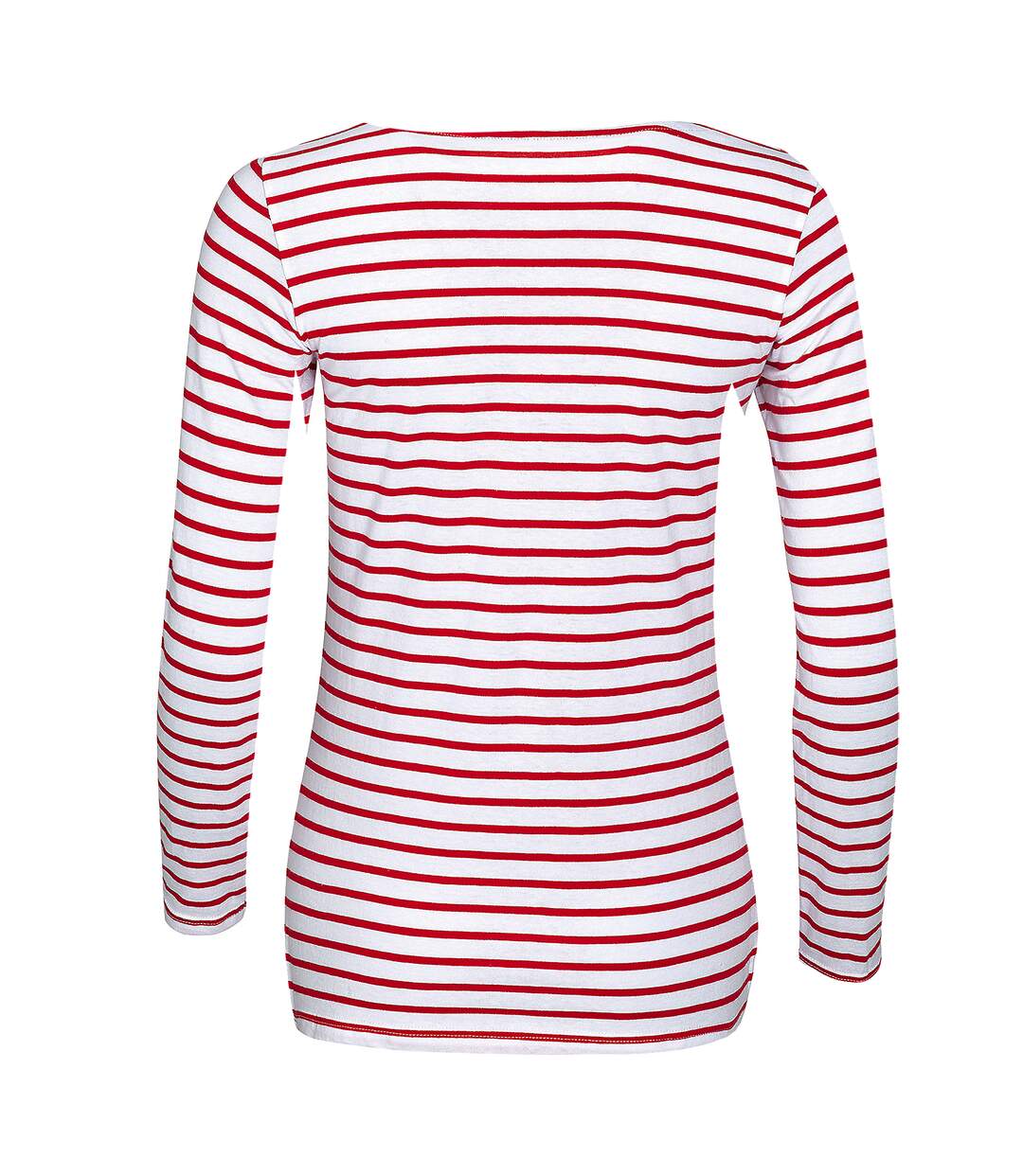 Marine t-shirt rayé à manches longues femme blanc/rouge SOLS-2