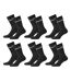 Chaussettes homme SPORT TENNIS CREW -Assortiment modèles photos selon arrivages- Pack de 6 Paires Noires 9055