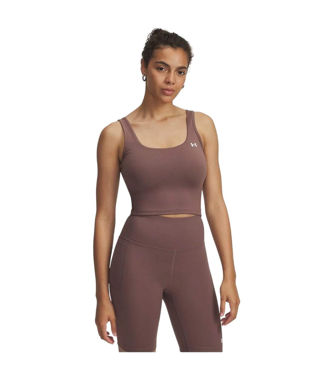 Womens/ladies Motion Logo Tank Top Taupe Under Armour-1