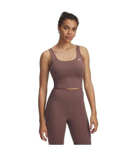 Womens/ladies Motion Logo Tank Top Taupe Under Armour