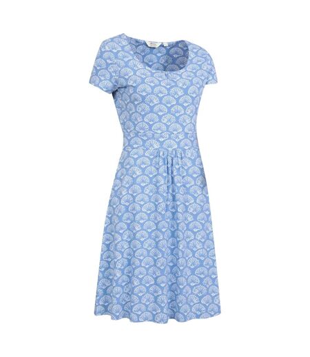 Womens/ladies Orchid Seashells Uv Protection Midi Dress Light Blue Mountain Warehouse