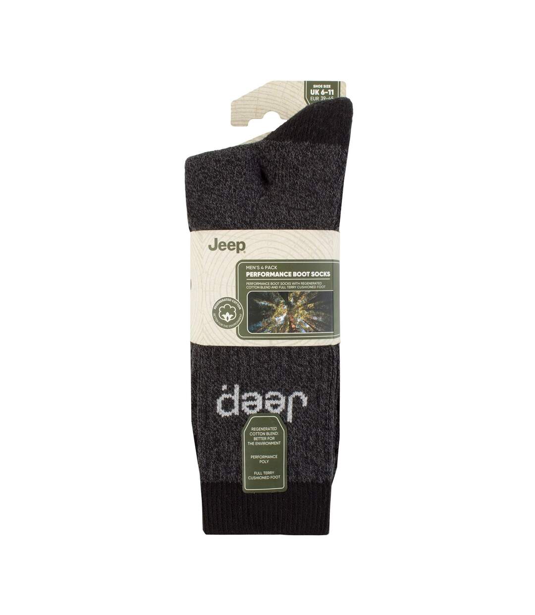 Men's 4 Pack Recycled Cotton Boot Socks | Thick Knit Full Cushioned Socks-2