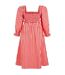 Robe Mi-longue Manches Longues Motif/style À Carreaux Femme Rouge Blanc Miso-2