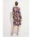 Robe courte évasée col V imprimé fleuri-2