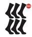 Lot de 6  Chaussettes unies 100% coton paires femme noir Floso