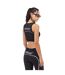 Womens/ladies Ow Snug Fit Crop Top Black Off White-4