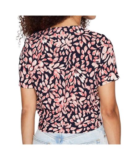 Blouse Marine/Rose à fleurs Femme Vero Moda Easy - M