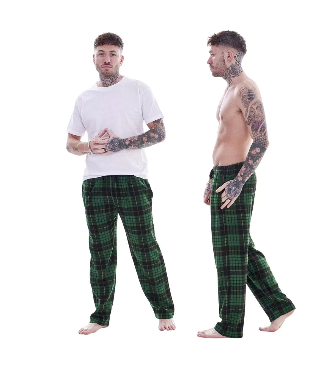 Pantalons De Détente Motif/style Tartan Homme Rouge Vert Keanu-4