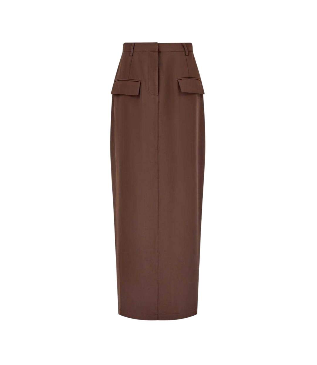 Womens/ladies Plain Maxi Skirt Brown Odd Muse-2