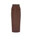 Womens/ladies Plain Maxi Skirt Brown Odd Muse-2