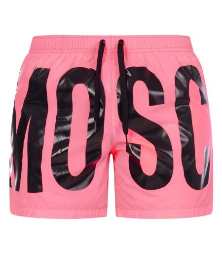 Mens Logo Swim Shorts Pink Moschino