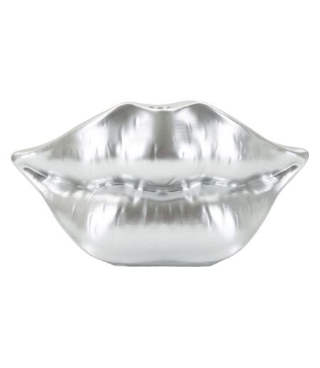 Vase Déco en Résine Mouth 23cm Argent