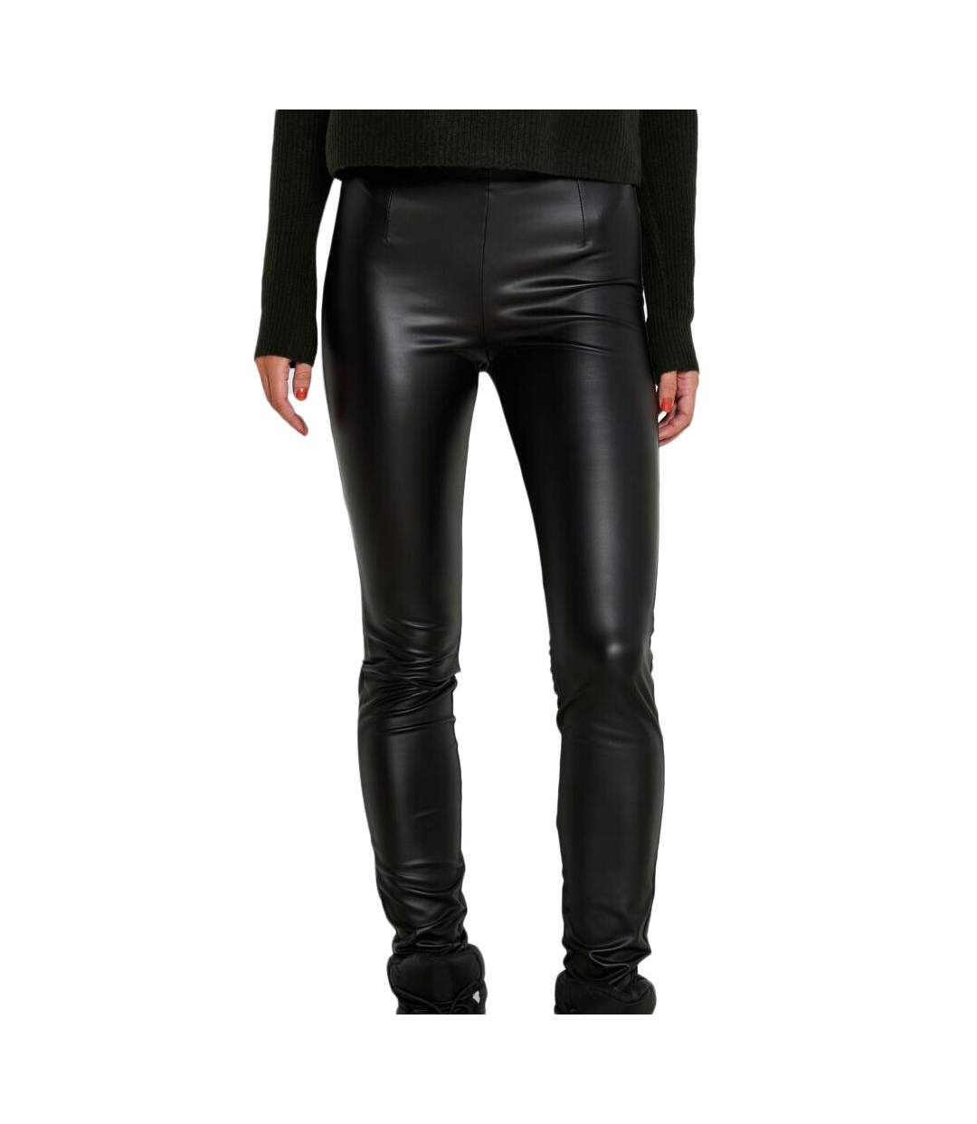 Pantalon simili cuir noir femme noisy may coated-1