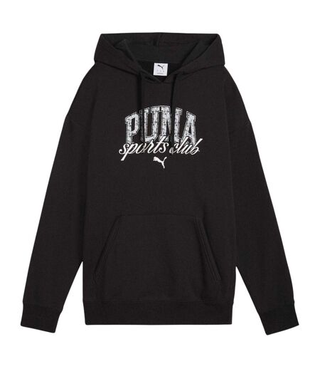Womens/ladies Logo Overhead Hoodie  Black Puma