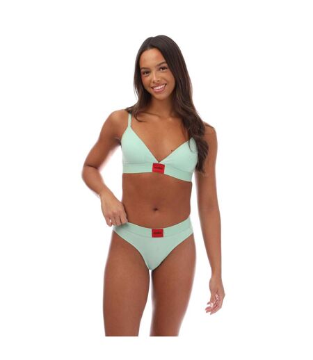 Womens/ladies Logo Triangle Cups Bra Green Hugo