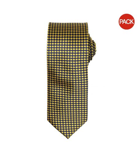 Lot De 2  Cravate À Motif Pied De Poule Homme Taille Unique Or Premier