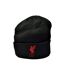 Liverpool FC Unisex Adult Bronx Liver Bird Knitted Turned Up Cuff Beanie (Black/Red) - UTBS3694