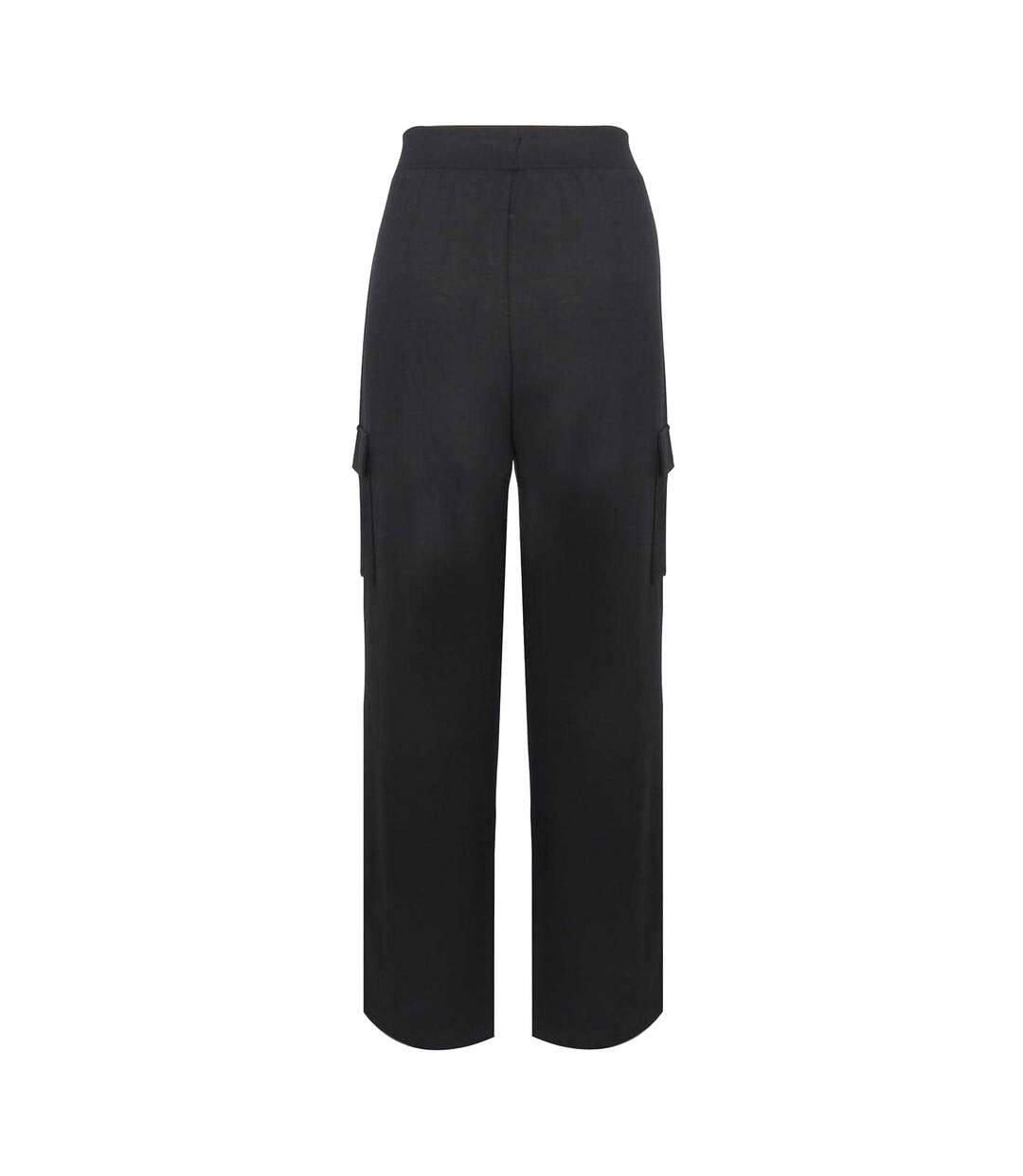 Womens/ladies Open Hem Wide Leg Joggers Black Biba-2