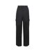 Womens/ladies Open Hem Wide Leg Joggers Black Biba-2