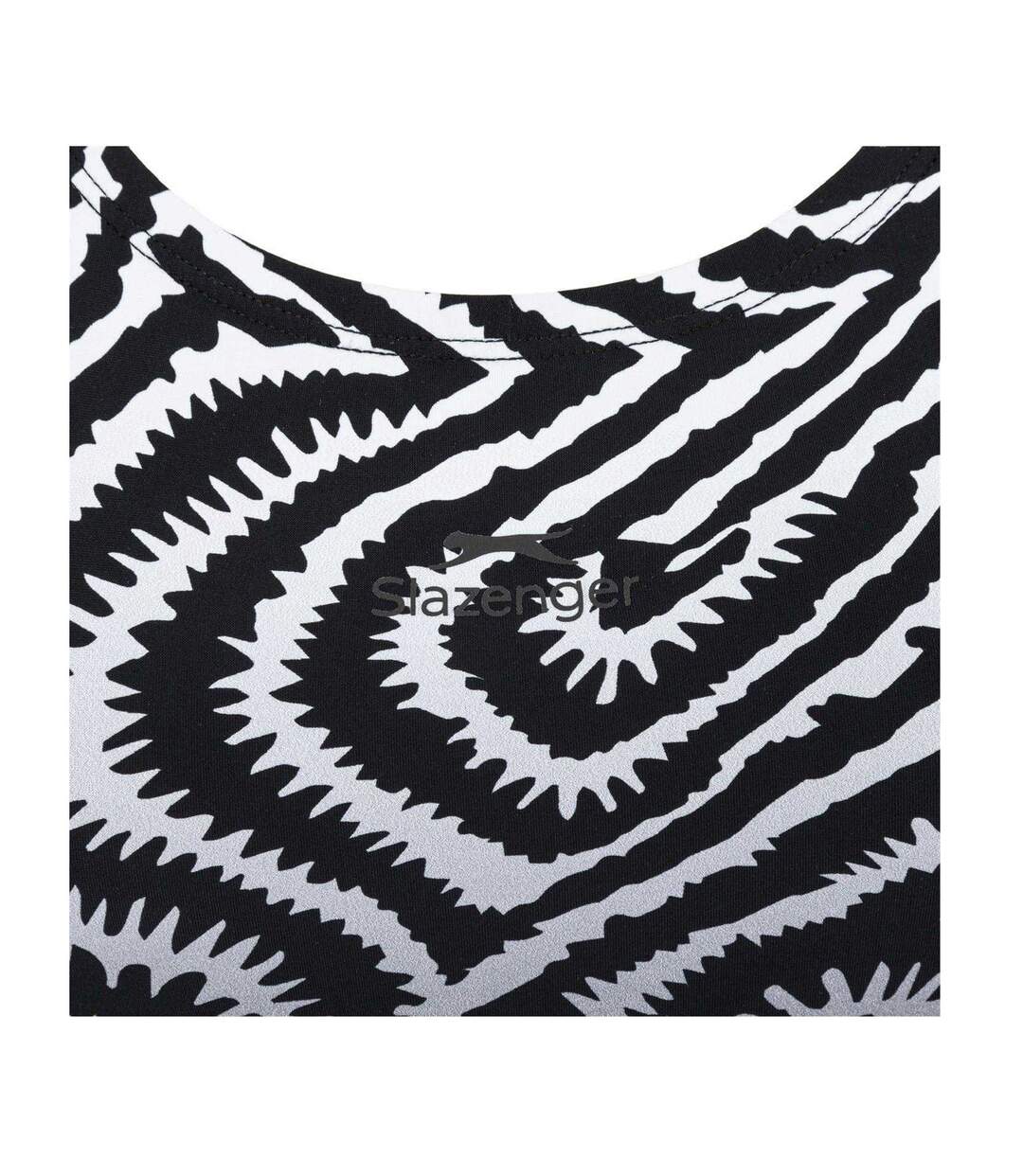 Maillot De Bain 1 Pièce Motif/style À Motifs Femme Noir Slazenger-4