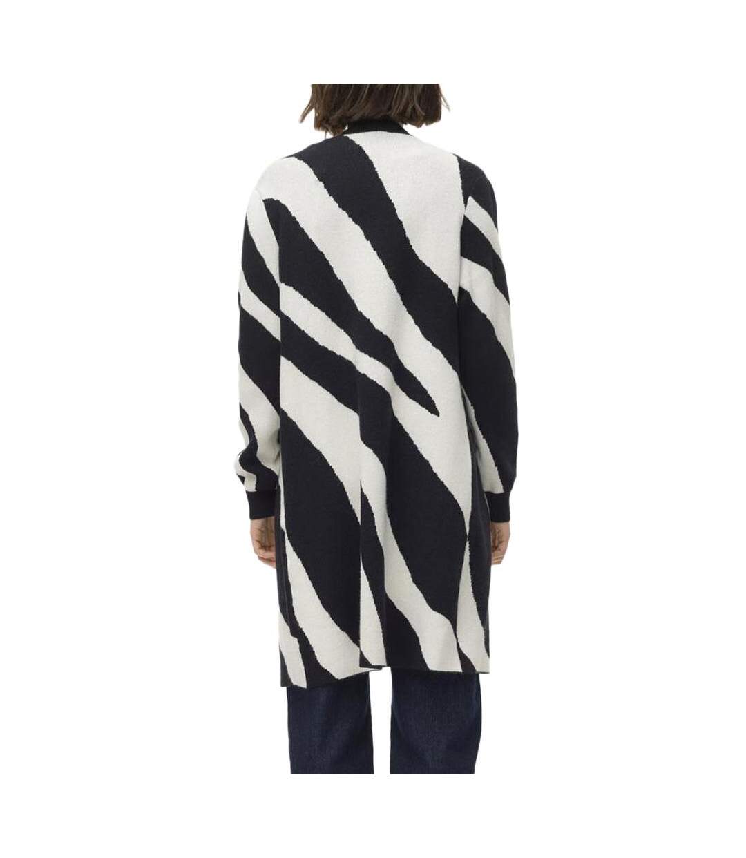 Gilet long blanc/noir imprimé femme vero moda nancy open-2