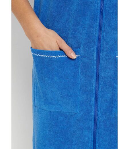 Peignoir de bain éponge coton uni zippé
