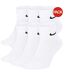 Lot De 6  Socquettes Motif/style Swoosh Homme Blanc Noir Nike-1
