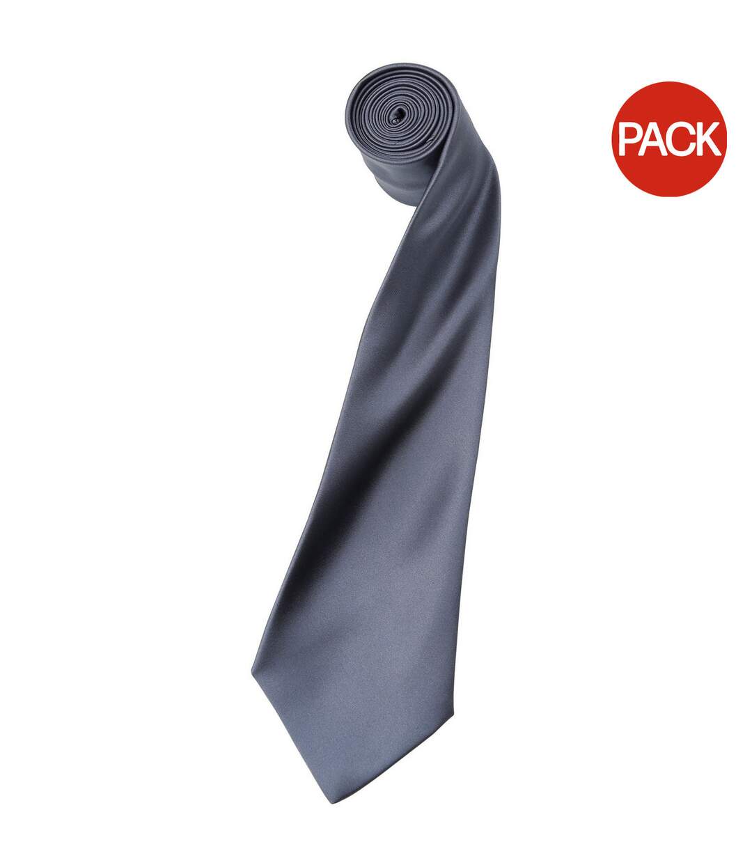 Premier Mens Plain Satin Tie (Narrow Blade) (Pack of 2) (Steel) (One Size) - UTRW6934-1