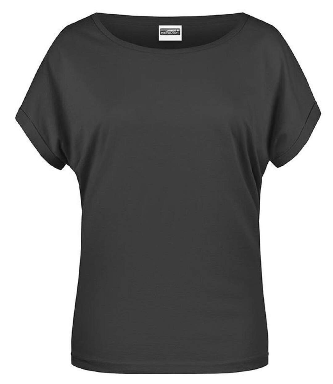 T-shirt BIO col bateau - Femme - 8005 - noir