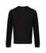 Mens Torin Faux Suede Crew Neck Sweatshirt Black Luke 1977-1