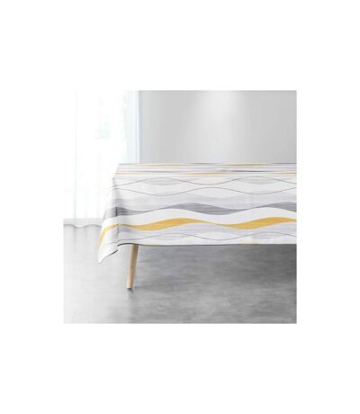 Nappe Imprimée Ondulys 150x240cm Blanc & Jaune