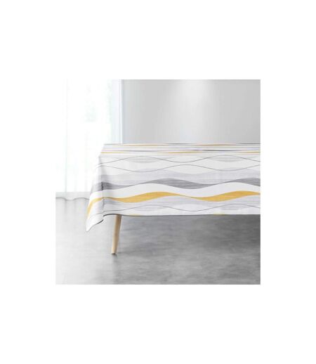 Nappe Imprimée Ondulys 150x240cm Blanc & Jaune