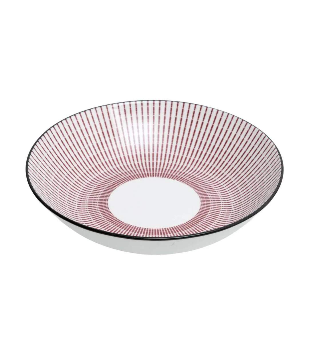 Lot de 6 Assiettes Creuses Porcelaine Lunis 20cm Rouge-2