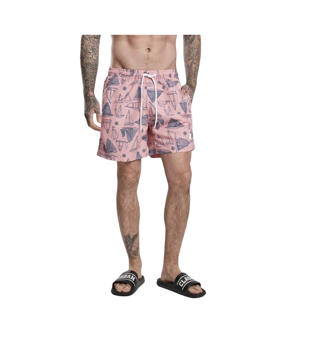 Short De Bain Homme Rose Bleu Urban Classics-1