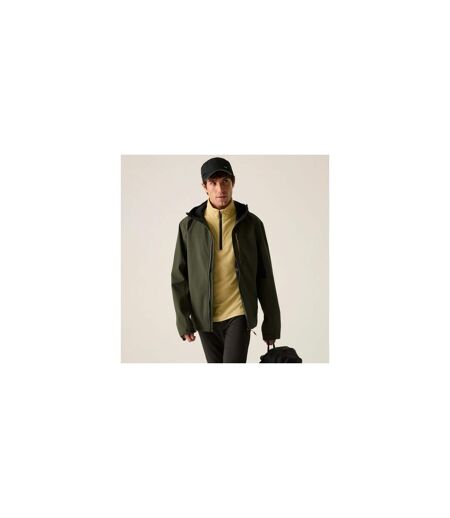 Veste Imperméable À Capuche Birchdale Homme Vert Kaki Noir Regatta