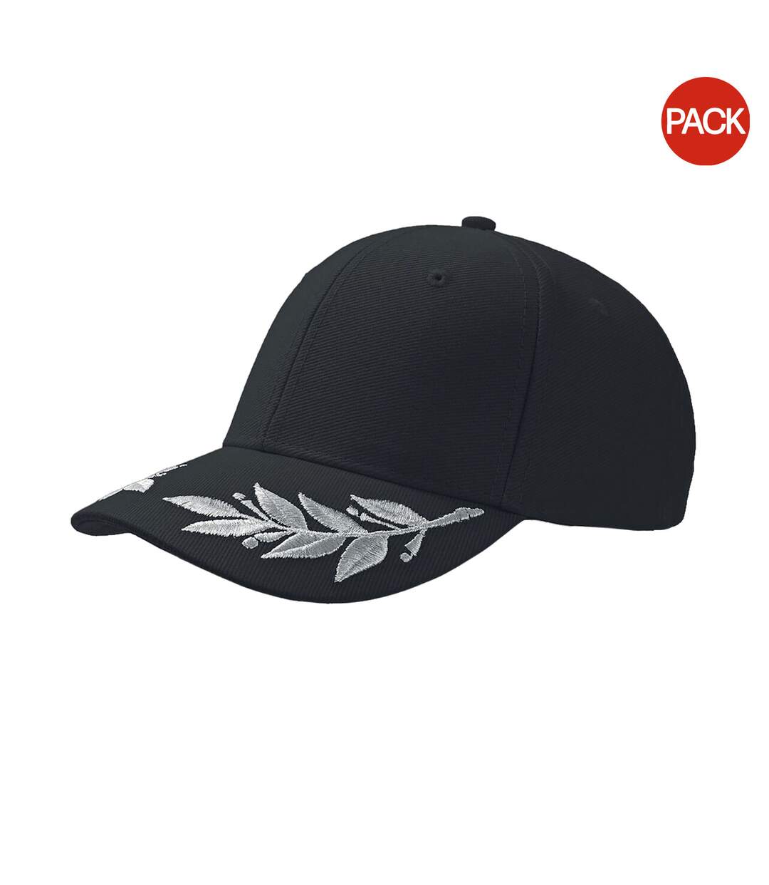 Atlantis Winner Laurel Embroidered Cap (Pack of 2) (Black) - UTAB434-1