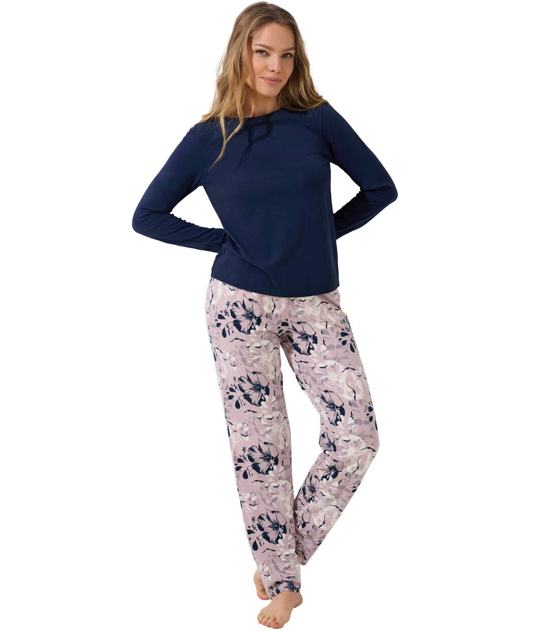 Pyjama pantalon large top manches longues Ocean Lisca-1