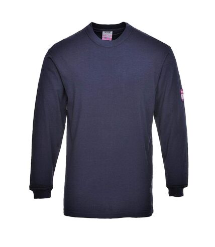 Portwest Mens Flame Resistant Anti-Static Long-Sleeved T-Shirt (Navy) - UTPW586