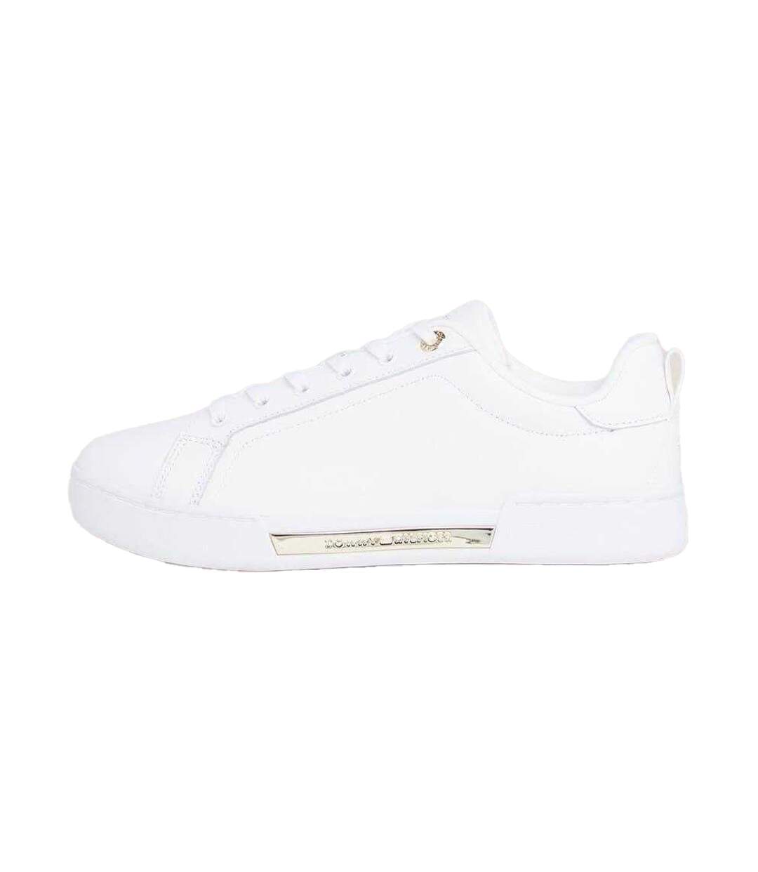 Womens/ladies Leather Cupsole Court Shoes White Tommy Hilfiger-2