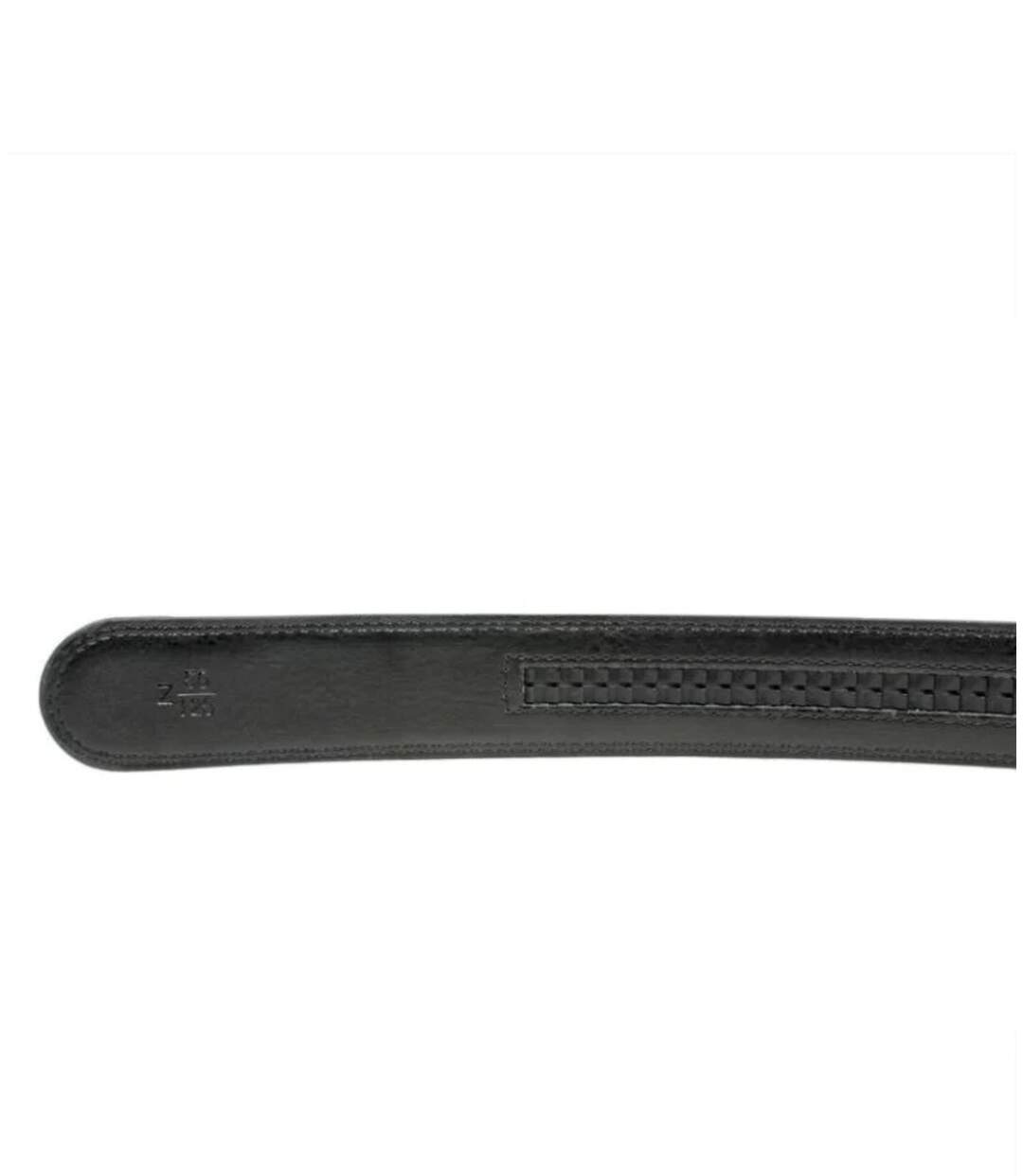 Ceinture homme cuir vachette noire 3,5 cmà boucle automatique réglable, surpiqûre ton sur ton (Tailles 115 à 130)-4