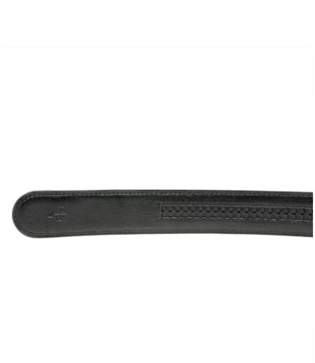 Ceinture homme cuir vachette noire 3,5 cmà boucle automatique réglable, surpiqûre ton sur ton (Tailles 115 à 130)