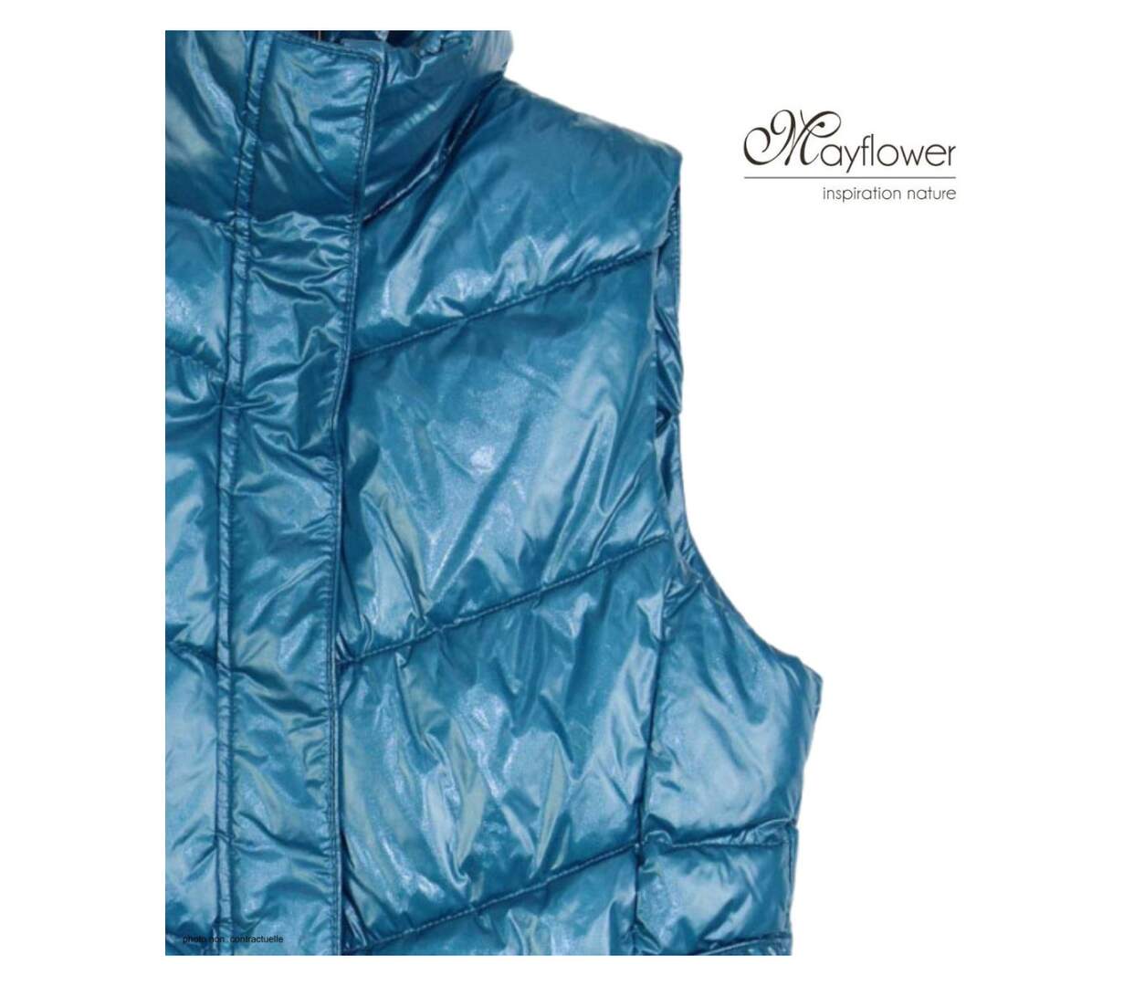 MAYFLOWER SH1096T - Gilet sans manches matelassé Bleu Turquoise : chaleur et éclat-4