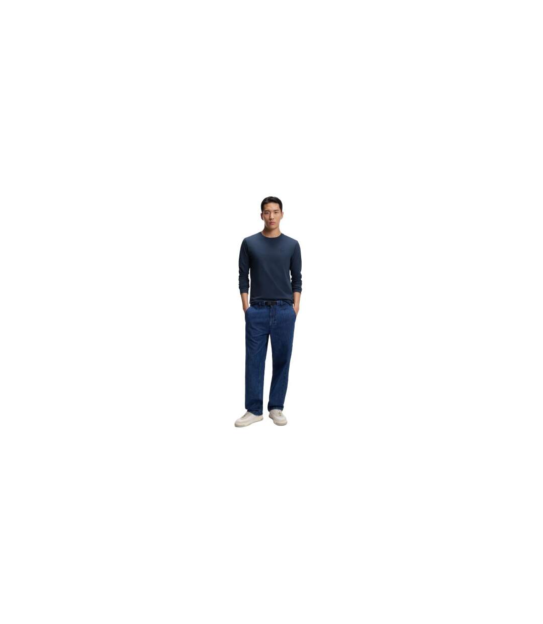 Mens Logo Regular T-shirt Blue Boss-1