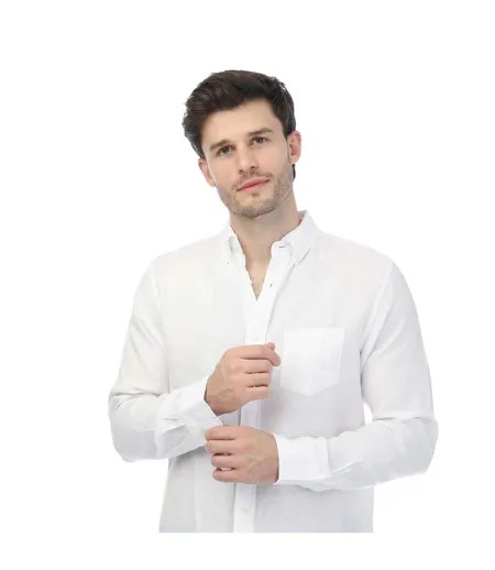 Chemise Manches Longues Homme Blanc Gant