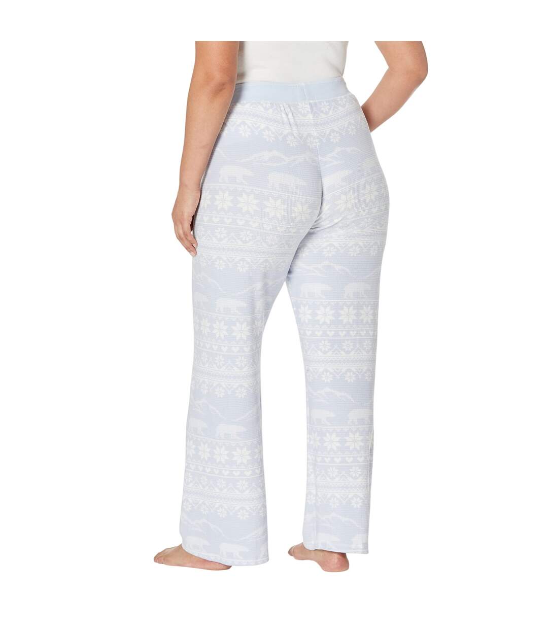 Womens/ladies Snowflake Relaxed Fit Christmas Lounge Pants Light Blue PJ Salvage-3
