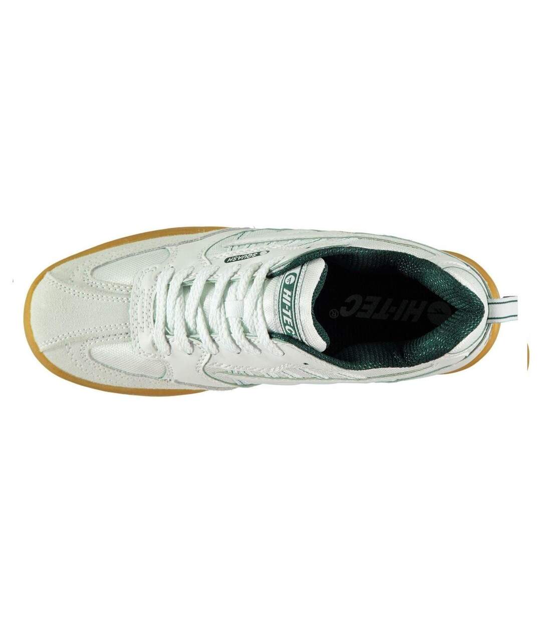 Mens Suede Squash Shoes White Green Hi-Tec-3
