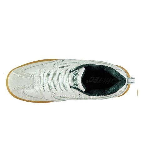 Mens Suede Squash Shoes White Green Hi-Tec