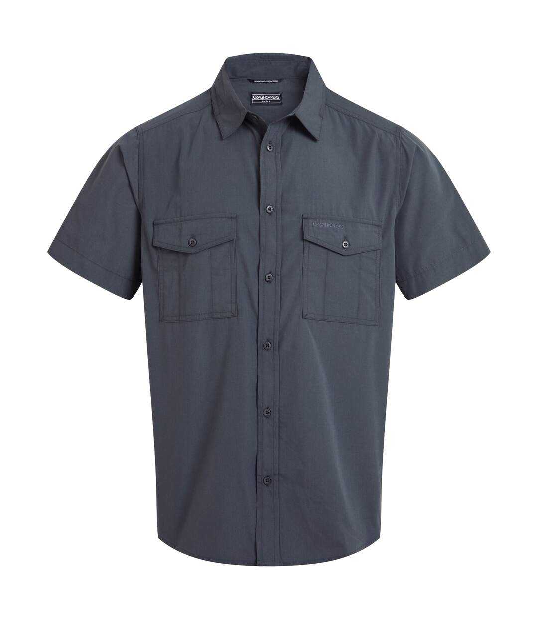 Chemise Unie Manches Courtes Kiwi Homme Gris Foncé Craghoppers-2